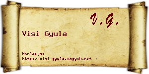 Visi Gyula névjegykártya